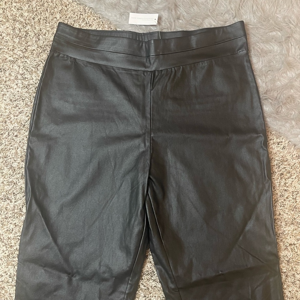 New York & Company Black Faux Leather Leggings Women’s Size XXL 2X New With Tags - Picture 4 of 13